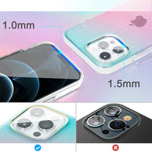 Заредете изображение във визуализатора на галерията – Kingxbar Ombre Series colorful glitter case for iPhone 13 Pro Blue-pink - TopMag
