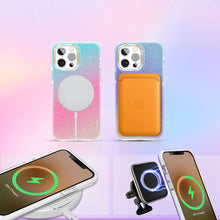 Заредете изображение във визуализатора на галерията – Kingxbar Ombre Series colorful glitter case for iPhone 13 Pro Blue-pink - TopMag
