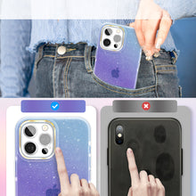 Заредете изображение във визуализатора на галерията – Kingxbar Ombre Series colorful glitter case for iPhone 13 Blue-violet - TopMag
