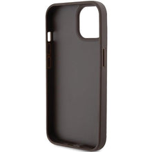 Заредете изображение във визуализатора на галерията – Guess Leather 4G Triangle Strass case for iPhone 15 - brown
