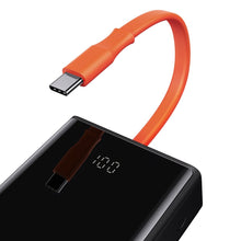 Заредете изображение във визуализатора на галерията – Baseus Elf powerbank 20000mAh 65W 2x USB / USB Type C / built-in cable USB Type C Power Delivery Quick Charge black (PPJL000001) - TopMag
