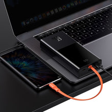 Заредете изображение във визуализатора на галерията – Baseus Elf powerbank 20000mAh 65W 2x USB / USB Type C / built-in cable USB Type C Power Delivery Quick Charge black (PPJL000001) - TopMag
