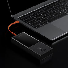 Заредете изображение във визуализатора на галерията – Baseus Elf powerbank 20000mAh 65W 2x USB / USB Type C / built-in cable USB Type C Power Delivery Quick Charge black (PPJL000001) - TopMag
