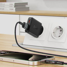 Заредете изображение във визуализатора на галерията – Acefast A69 PD 30W GaN USB-A USB-C wall charger - black
