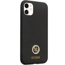 Заредете изображение във визуализатора на галерията – Guess GUHCN614DGPK Case for iPhone 11 / Xr - Black Silicone Logo Strass 4G
