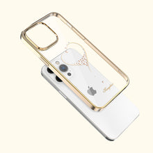 Заредете изображение във визуализатора на галерията – Kingxbar Wish Series case for iPhone 14 decorated with golden crystals
