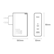 Заредете изображение във визуализатора на галерията – Baseus GaN5 Pro fast charger 2xUSB-C + USB 140W EU white (CCGP100202)
