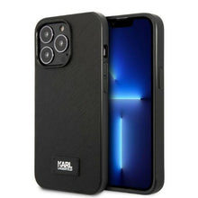 Заредете изображение във визуализатора на галерията – Karl Lagerfeld KLHCP13LSFMP2K iPhone 13 Pro / 13 6.1" hardcase black/black Saffiano Plaque
