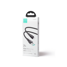 Заредете изображение във визуализатора на галерията – Joyroom cable USB - Lightning 2.4A Surpass Series 1.2 m black (S-UL012A11)
