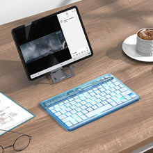 Заредете изображение във визуализатора на галерията – Hoco wireless bluetooth keyboard tranparent discovery s55 blue
