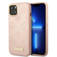 Заредете изображение във визуализатора на галерията – Guess GUHMP13MSAPSTP iPhone 13 6.1" pink/pink hardcase Peony Logo Plate MagSafe

