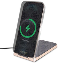 Заредете изображение във визуализатора на галерията – Guess 4G Pattern MagSafe foldable 2in1 15W inductive charger - black
