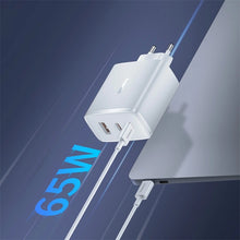 Заредете изображение във визуализатора на галерията – Baseus Cube Pro 65W GaN charger 2x USB-C USB-A - white
