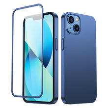Заредете изображение във визуализатора на галерията – Joyroom 360 Full Case front and back cover for iPhone 13 + tempered glass screen protector blue (JR-BP927 blue) - TopMag
