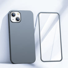 Заредете изображение във визуализатора на галерията – Joyroom 360 Full Case front and back cover for iPhone 13 + tempered glass screen protector grey (JR-BP927 tranish) - TopMag
