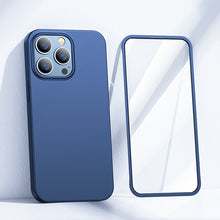 Заредете изображение във визуализатора на галерията – Joyroom 360 Full Case front and back cover for iPhone 13 Pro Max + tempered glass screen protector blue (JR-BP928 blue) - TopMag
