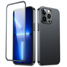 Заредете изображение във визуализатора на галерията – Joyroom 360 Full Case front and back cover for iPhone 13 Pro + tempered glass screen protector black (JR-BP935 black) - TopMag
