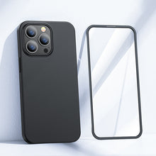 Заредете изображение във визуализатора на галерията – Joyroom 360 Full Case front and back cover for iPhone 13 Pro + tempered glass screen protector black (JR-BP935 black) - TopMag
