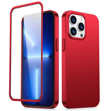 Заредете изображение във визуализатора на галерията – Joyroom 360 Full Case front and back cover for iPhone 13 Pro + tempered glass screen protector red (JR-BP935 red) - TopMag

