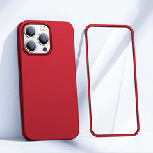 Заредете изображение във визуализатора на галерията – Joyroom 360 Full Case front and back cover for iPhone 13 Pro + tempered glass screen protector red (JR-BP935 red) - TopMag
