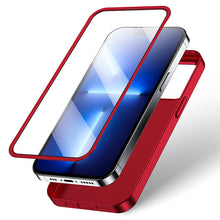 Заредете изображение във визуализатора на галерията – Joyroom 360 Full Case front and back cover for iPhone 13 Pro + tempered glass screen protector red (JR-BP935 red) - TopMag
