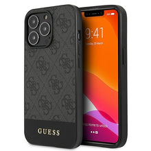 Заредете изображение във визуализатора на галерията – Guess GUHCP13XG4GLGR iPhone 13 Pro Max 6,7" szary/grey hardcase 4G Stripe Collection
