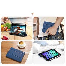 Заредете изображение във визуализатора на галерията – DUX DUCIS Domo Tablet Cover with Multi-angle Stand and Smart Sleep Function for iPad mini 2021 blue - TopMag
