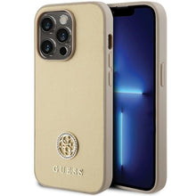 Заредете изображение във визуализатора на галерията – Original Case GUESS Strass Metal Logo GUHCP15XPS4DGPD for Iphone 15 Pro Max gold
