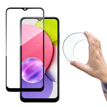 Заредете изображение във визуализатора на галерията – Wozinsky Full Cover Flexi Nano Glass Hybrid Screen Protector with frame for Samsung Galaxy A03s black - TopMag
