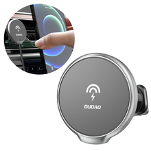 Заредете изображение във визуализатора на галерията – Dudao 15W Qi Wireless Car Charger for iPhone (Series 12 and Newer) MagSafe Compatible Magnetic Ventilation Grille Holder Black (F13XS black) - TopMag
