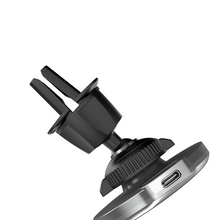 Заредете изображение във визуализатора на галерията – Dudao 15W Qi Wireless Car Charger for iPhone (Series 12 and Newer) MagSafe Compatible Magnetic Ventilation Grille Holder Black (F13XS black) - TopMag
