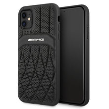 Заредете изображение във визуализатора на галерията – AMG AMHCN61OSDBK iPhone 11 6.1 "black / black hardcase Leather Curved Lines - TopMag
