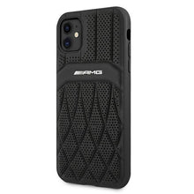 Заредете изображение във визуализатора на галерията – AMG AMHCN61OSDBK iPhone 11 6.1 "black / black hardcase Leather Curved Lines - TopMag
