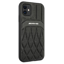 Заредете изображение във визуализатора на галерията – AMG AMHCN61OSDBK iPhone 11 6.1 "black / black hardcase Leather Curved Lines - TopMag
