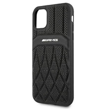 Заредете изображение във визуализатора на галерията – AMG AMHCN61OSDBK iPhone 11 6.1 "black / black hardcase Leather Curved Lines - TopMag
