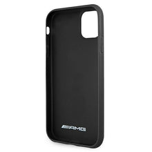 Заредете изображение във визуализатора на галерията – AMG AMHCN61OSDBK iPhone 11 6.1 "black / black hardcase Leather Curved Lines - TopMag

