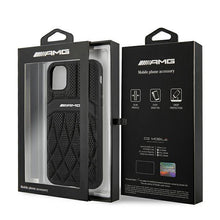 Заредете изображение във визуализатора на галерията – AMG AMHCN61OSDBK iPhone 11 6.1 "black / black hardcase Leather Curved Lines - TopMag
