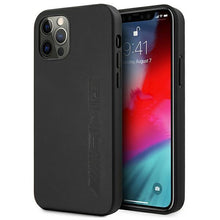 Заредете изображение във визуализатора на галерията – AMG AMHCP12LDOLBK iPhone 12 Pro Max 6,7" czarny/black hardcase Leather Hot Stamped - TopMag
