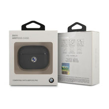 Заредете изображение във визуализатора на галерията – BMW BMAPSSLNA AirPods Pro cover granatowy/navy Geniune Leather Silver Logo - TopMag
