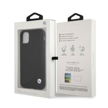 Заредете изображение във визуализатора на галерията – Etui BMW BMHCN61RCDPK iPhone 11 6,1" / Xr czarny/black hardcase Leather Deboss - TopMag
