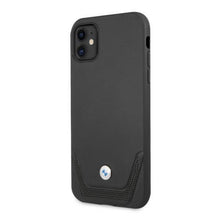 Заредете изображение във визуализатора на галерията – Etui BMW BMHCN61RSWPK iPhone 11 6,1&quot; / Xr czarny/black hardcase Leather Perforate - TopMag
