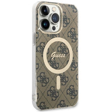 Заредете изображение във визуализатора на галерията – Original Case GUESS hardcase 4G MagSafe GUHMP14XH4STW for Iphone 14 Pro Max brown
