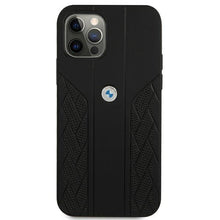Заредете изображение във визуализатора на галерията – Etui BMW BMHCP12LRSPPK iPhone 12 Pro Max 6,7" czarny/black hardcase Leather Curve Perforate - TopMag
