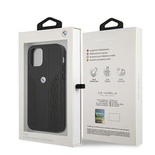 Заредете изображение във визуализатора на галерията – Etui BMW BMHCP12LRSPPK iPhone 12 Pro Max 6,7" czarny/black hardcase Leather Curve Perforate - TopMag
