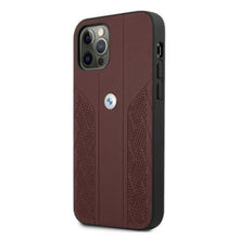 Заредете изображение във визуализатора на галерията – Etui BMW BMHCP12LRSPPR iPhone 12 Pro Max 6,7" czerwony/red hardcase Leather Curve Perforate - TopMag
