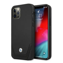 Заредете изображение във визуализатора на галерията – Etui BMW BMHCP12LRSWPK iPhone 12 Pro Max 6,7" czarny/black hardcase Leather Perforate - TopMag
