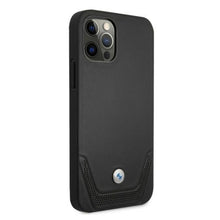 Заредете изображение във визуализатора на галерията – Etui BMW BMHCP12LRSWPK iPhone 12 Pro Max 6,7" czarny/black hardcase Leather Perforate - TopMag
