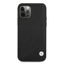 Заредете изображение във визуализатора на галерията – Etui BMW BMHCP12MRCDPK iPhone 12/12 Pro 6,1" czarny/black hardcase Leather Deboss - TopMag
