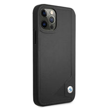 Заредете изображение във визуализатора на галерията – Etui BMW BMHCP12MRCDPK iPhone 12/12 Pro 6,1" czarny/black hardcase Leather Deboss - TopMag
