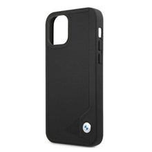 Заредете изображение във визуализатора на галерията – Etui BMW BMHCP12MRCDPK iPhone 12/12 Pro 6,1" czarny/black hardcase Leather Deboss - TopMag
